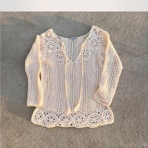 Charlotte Russe Cream Crochet Blouse